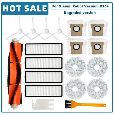 XIAOMI X10 PLUS PARTS SET(FILTER- BRUSHES- DUST BAG- MOP PAD)